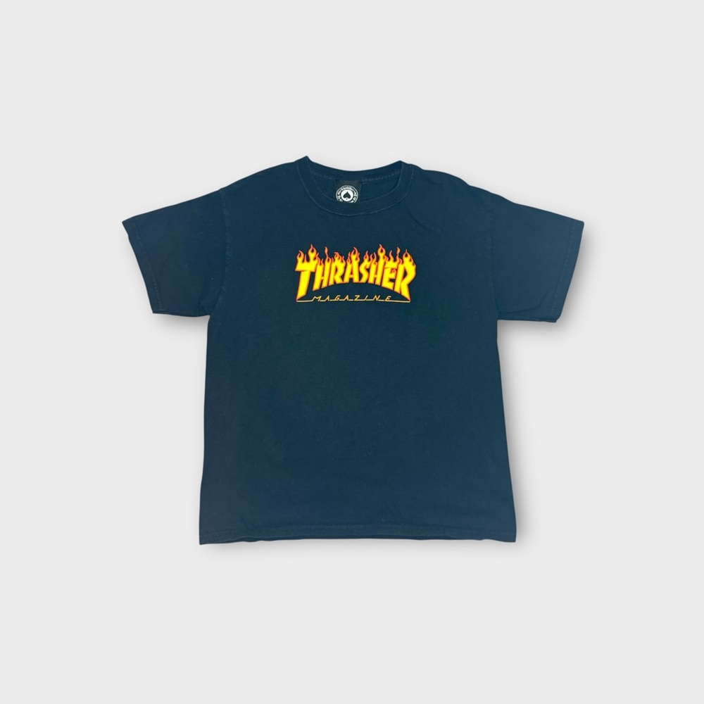 Thrasher Flame Logo Black Shirt